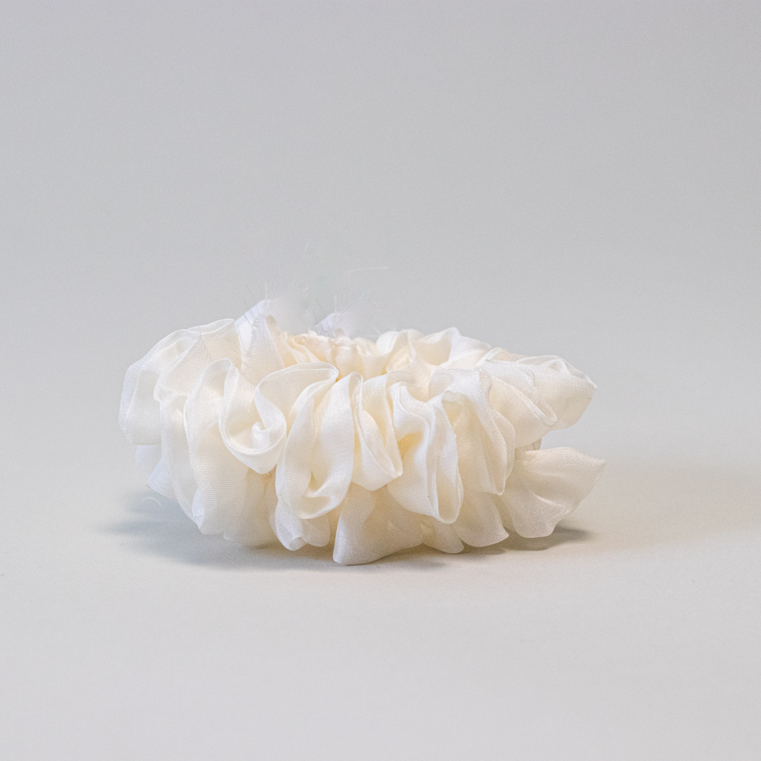 Chiffon Scrunchie - White - twineshopco