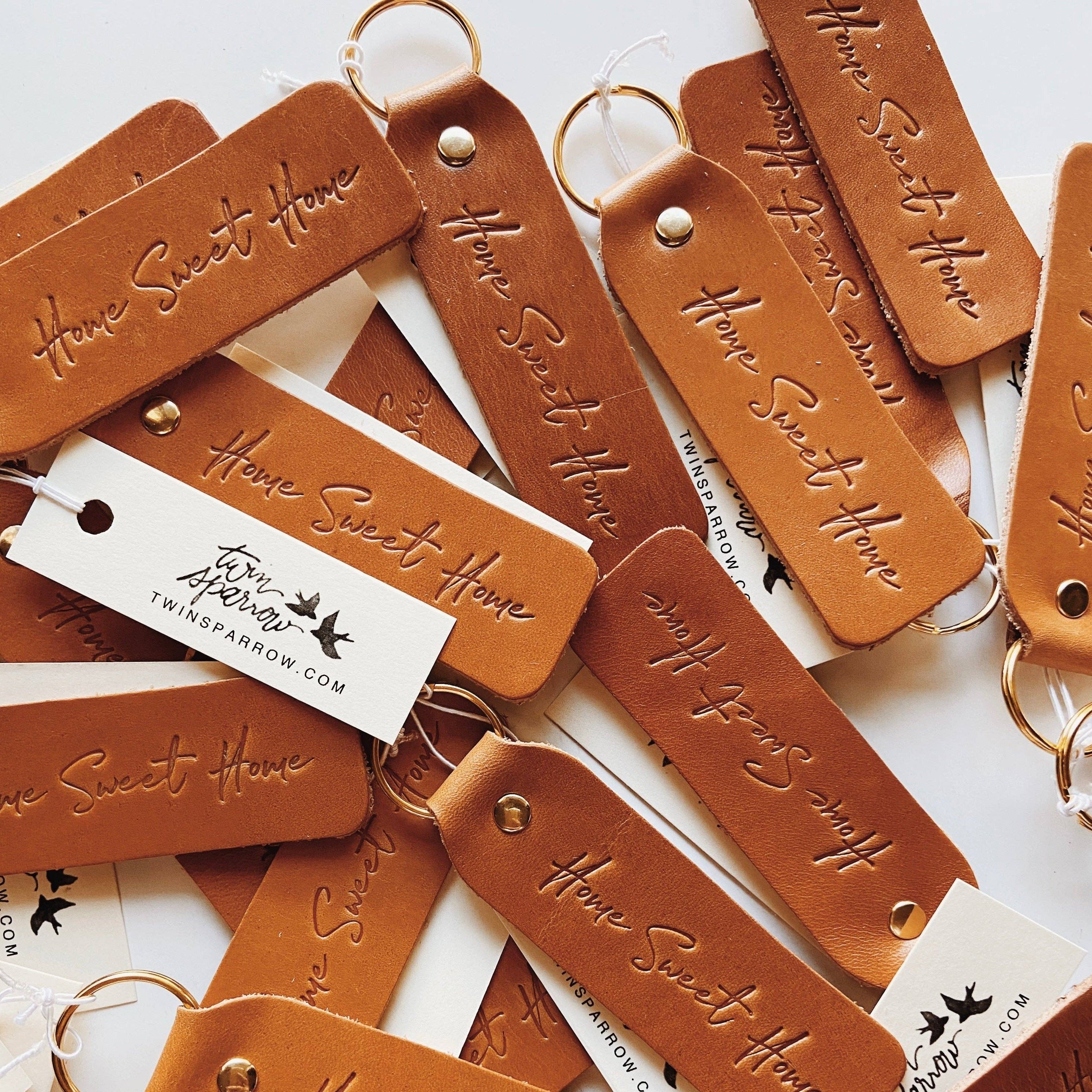 Home Sweet Home Leather Keychain