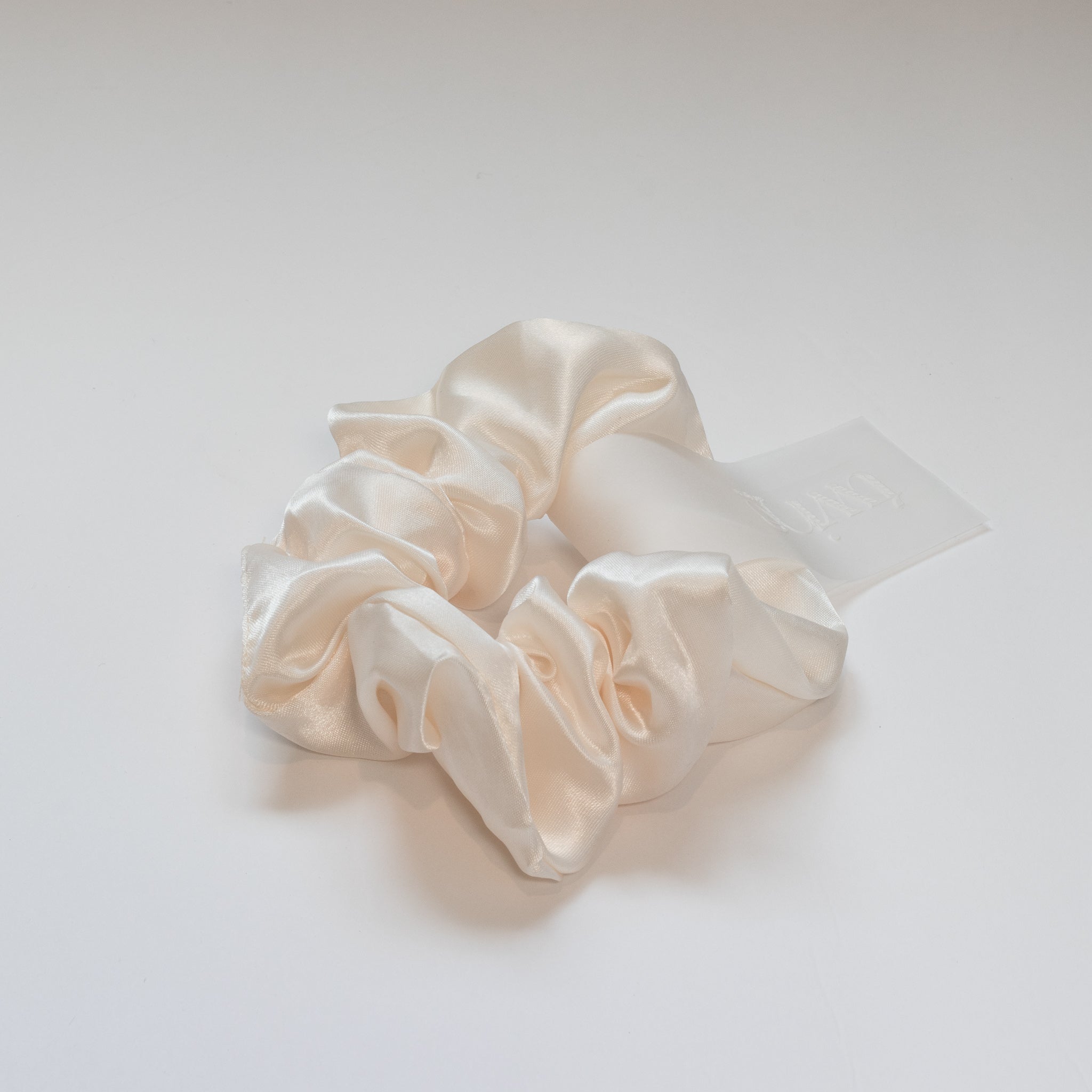 Off-White Satin Scrunchie