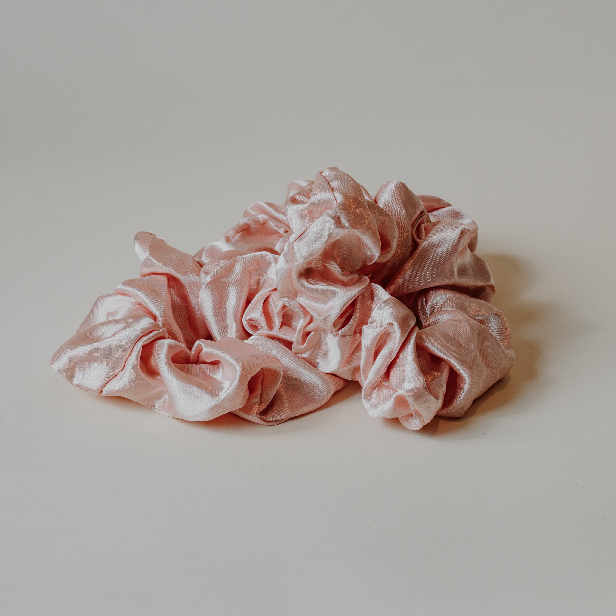 Pink Satin Scrunchie