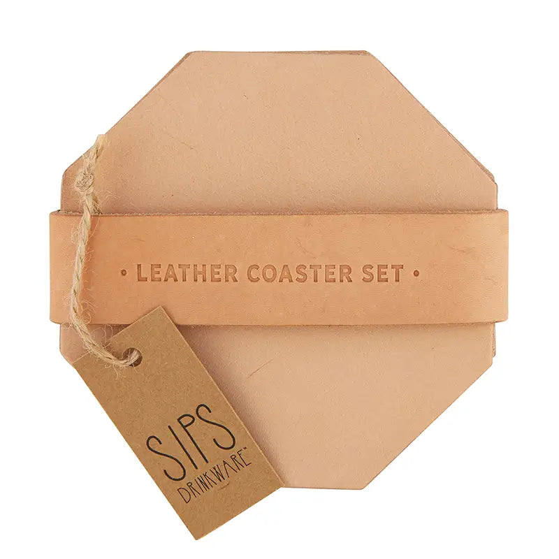 Tan Leather Coasters